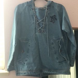 Vintage Disney Denim Hooded Pullover